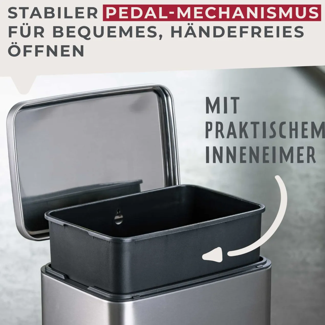 Mülleimer Chicago, silber, 6L