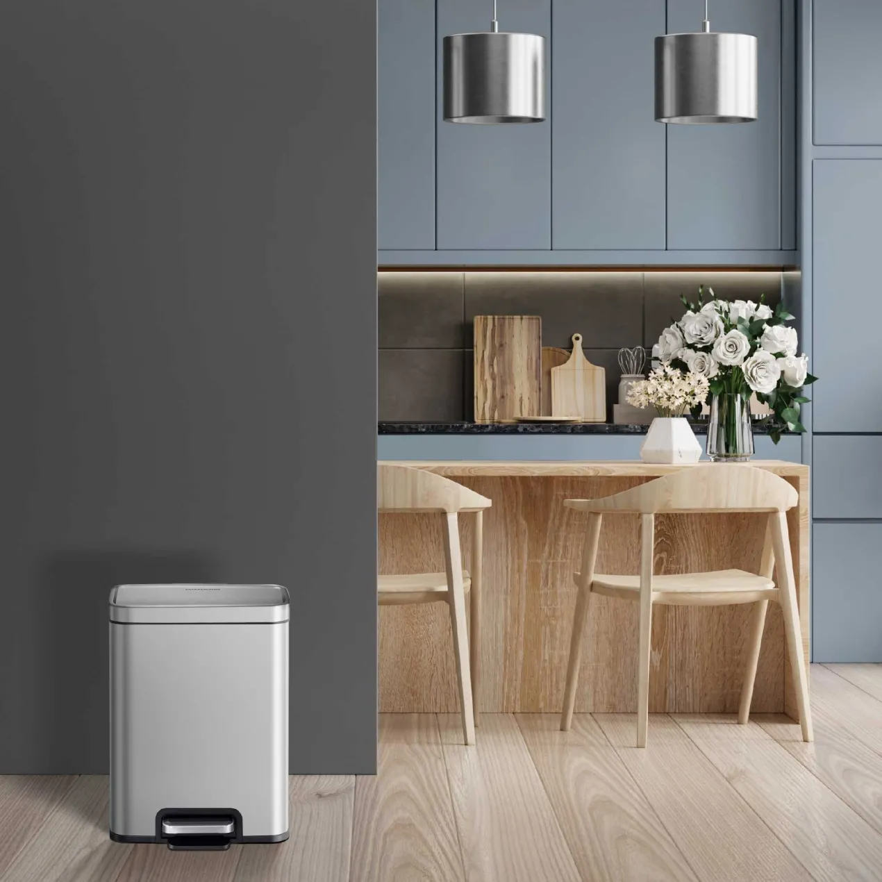 Mülleimer Chicago, silber, 6L