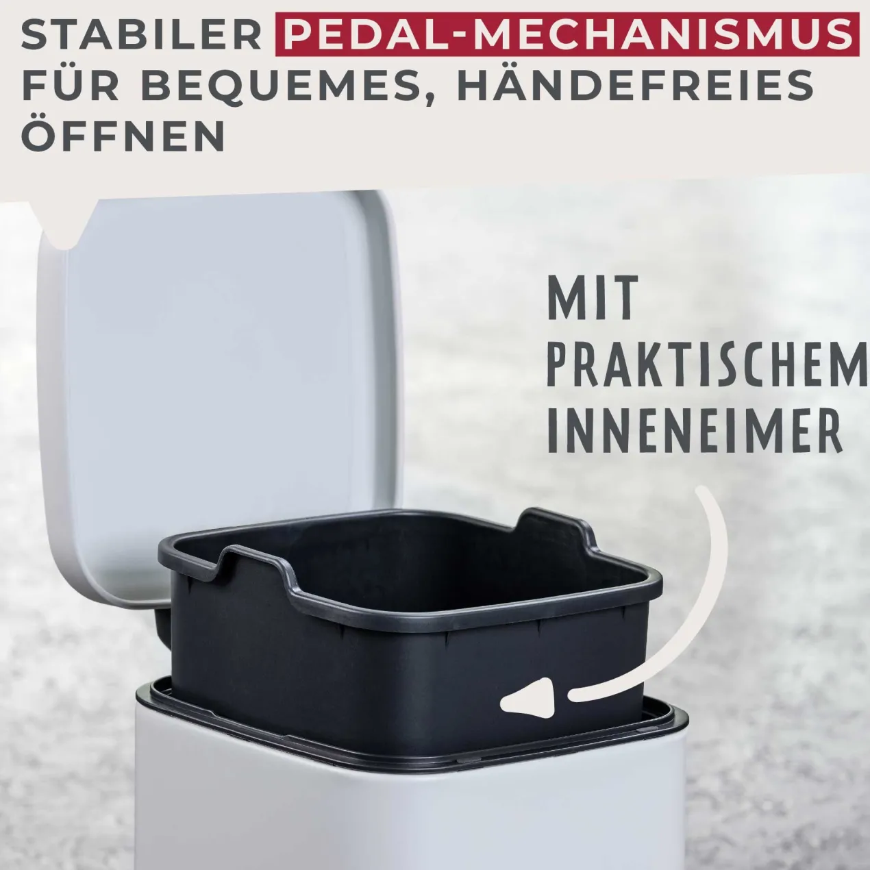 Mülleimer London, weiß, 4L