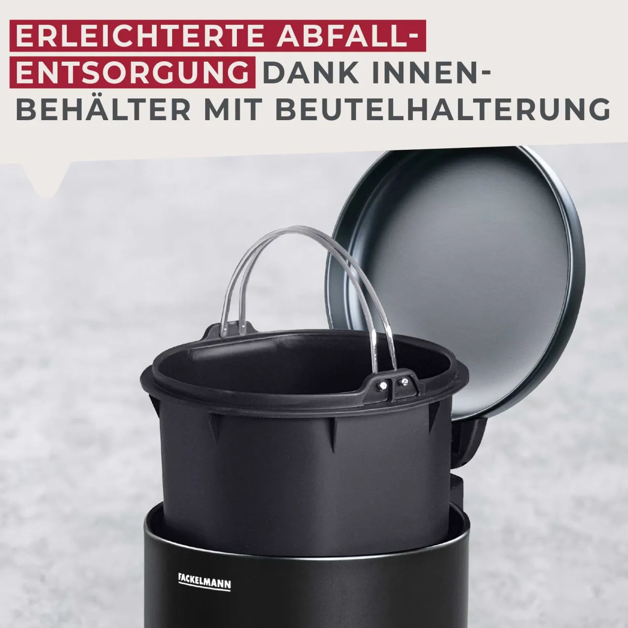 Mülleimer Milano, schwarz, 3L