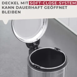 Mülleimer Milano, silber, 3L