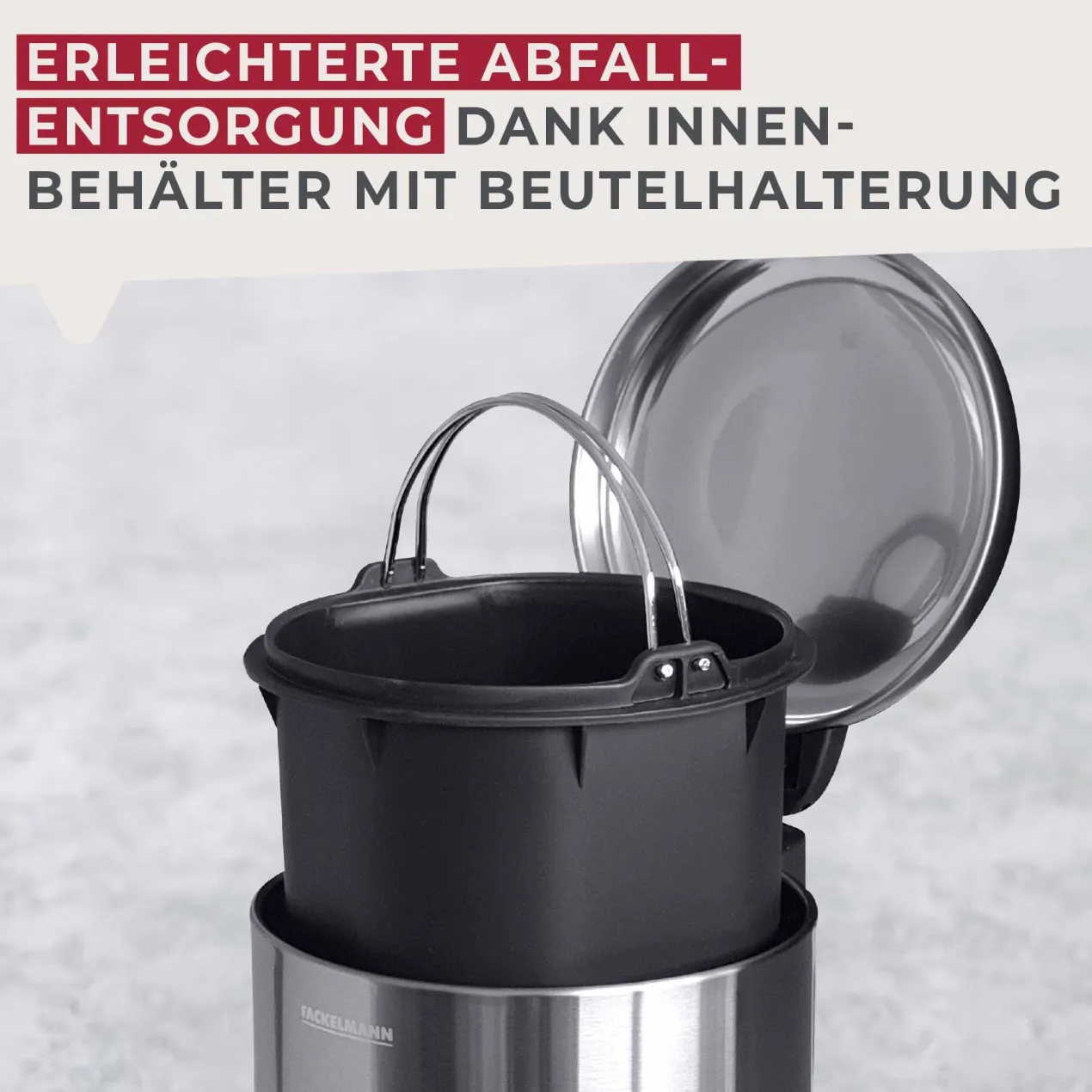 Mülleimer Milano, silber, 3L