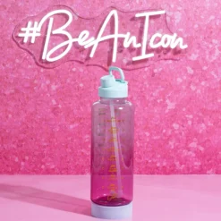 Motivations-Trinkflasche Pink/Blau, 2L