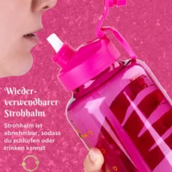 Motivations-Trinkflasche Pink, 2L