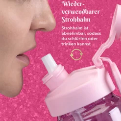 Motivations-Trinkflasche, rosa, 900ml