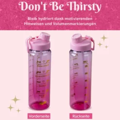 Motivations-Trinkflasche, rosa, 900ml