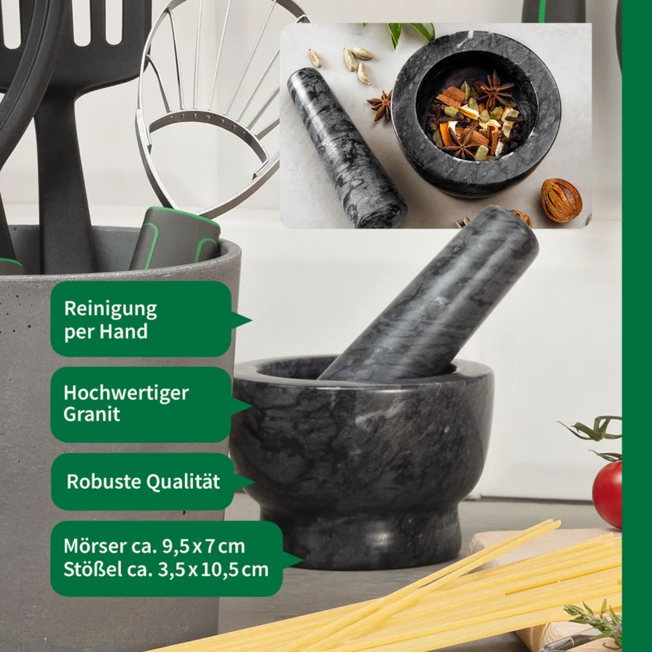 Mörser und Stößel, Granit