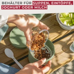 Müsli to go Becher inkl. Löffel, Be The Move, 500ml, grün
