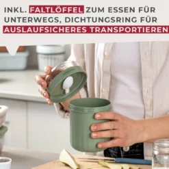 Müsli to go Becher inkl. Löffel, Be The Move, 500ml, grün