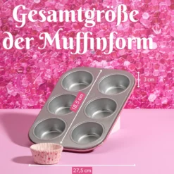 Muffinform 6er mit 50 Papierbackförmchen