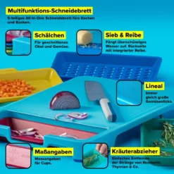 Multifunktions-Schneidebrett inkl. Vorbereitungsschalen, 5-tlg