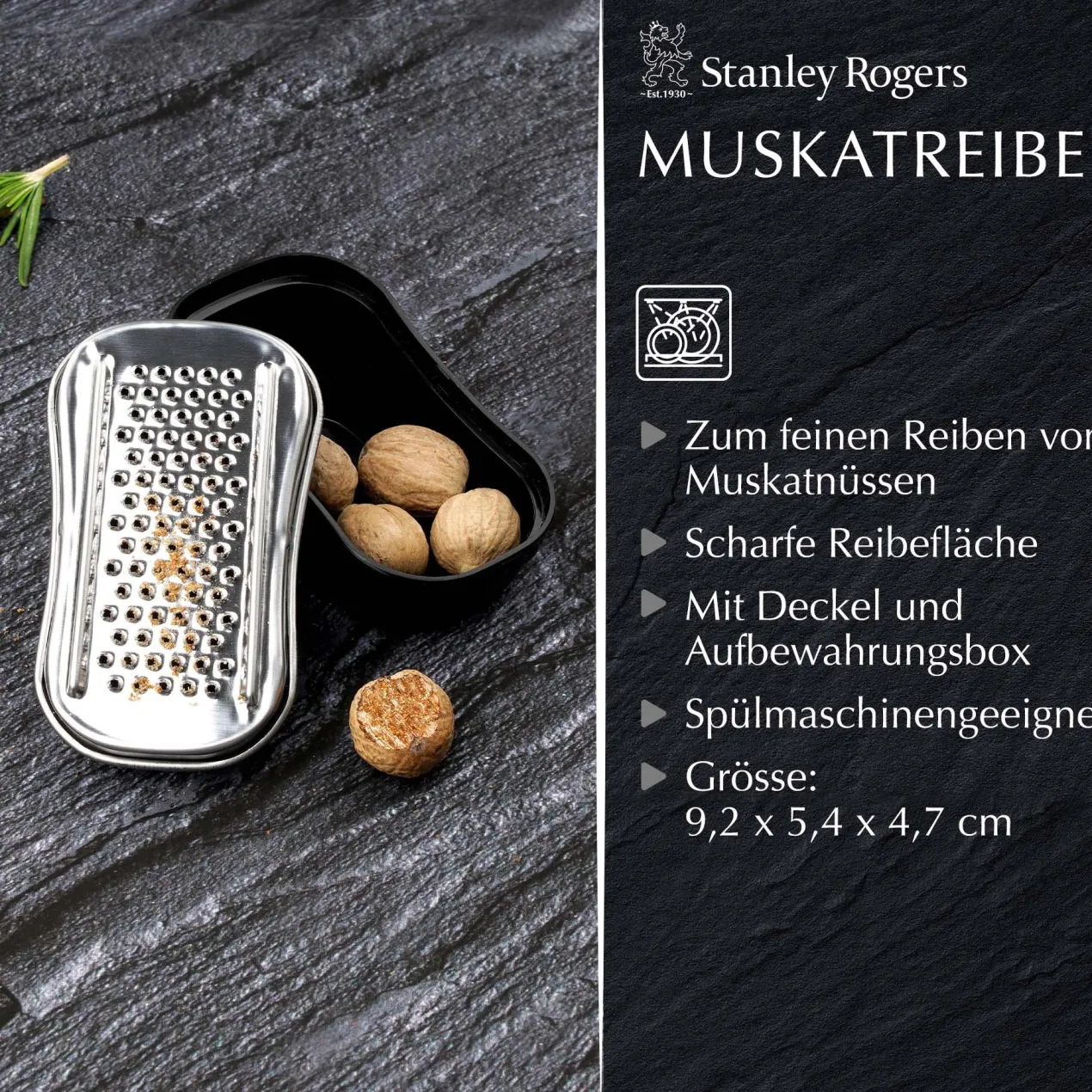 Muskatreibe mit Behälter Various, 9,5x5,4cm