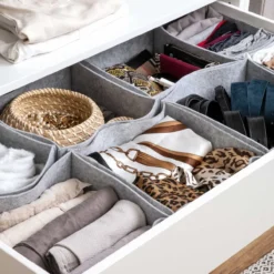 Organize your closet Schubladenorganizer, 8er Set, Filz, grau