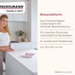 Pamela Reif Backform Brownie Rosa, 23x23cm