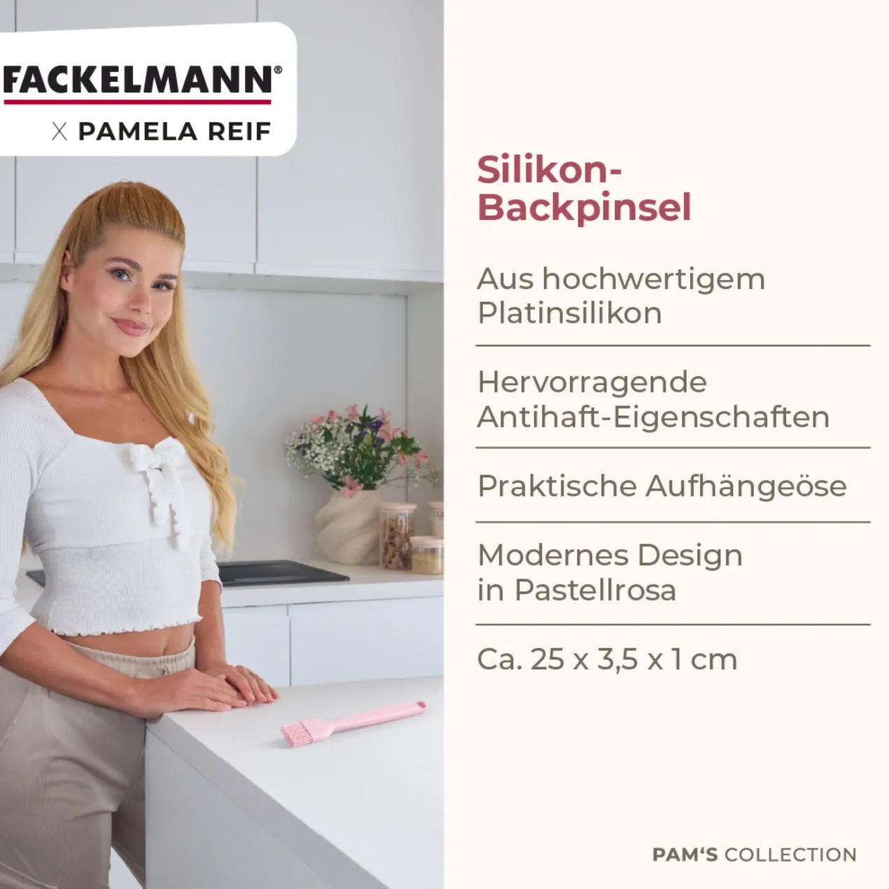Pamela Reif Backpinsel Rosa, Silikon
