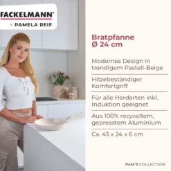 Pamela Reif Bratpfanne Ø24cm, Keramik, Wabenboden
