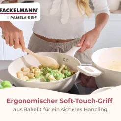 Pamela Reif Bratpfannen-Set, Keramik, Soft-Touch-Griff, 3-tlg.
