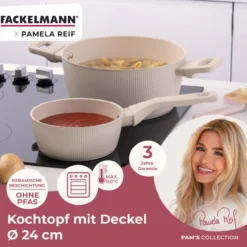 Pamela Reif Kochtopf mit Deckel Shell, Ø24cm