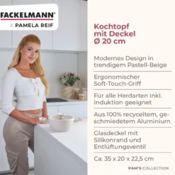 Pamela Reif Kochtopf mit Deckel Shell, Ø20cm