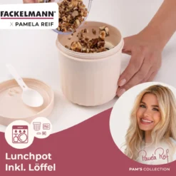 Pamela Reif Müsli to go Becher inkl. Löffel, 500ml, beige