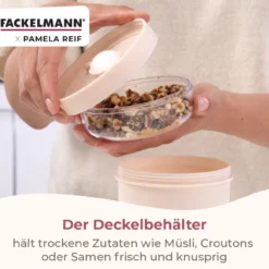 Pamela Reif Müsli to go Becher inkl. Löffel, 500ml, beige
