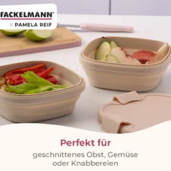 Pamela Reif Snack Box faltbar, eckig, 17x17x7cm, beige