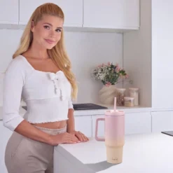 Pamela Reif Thermotrinkbecher Rosa/Beige, 1,2L