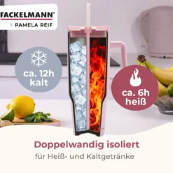 Pamela Reif Thermotrinkbecher Rosa/Beige, 1,2L