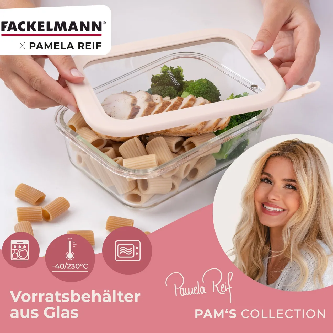 Pamela Reif Vorratsdose Glas, stapelbar