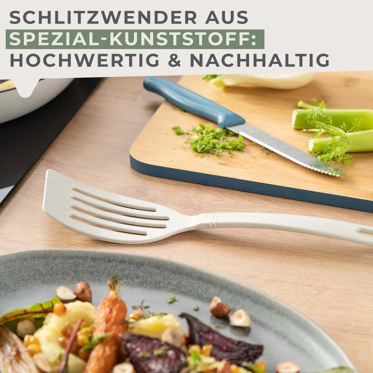 Pfannenwender mit Schlitzen Balance, grau