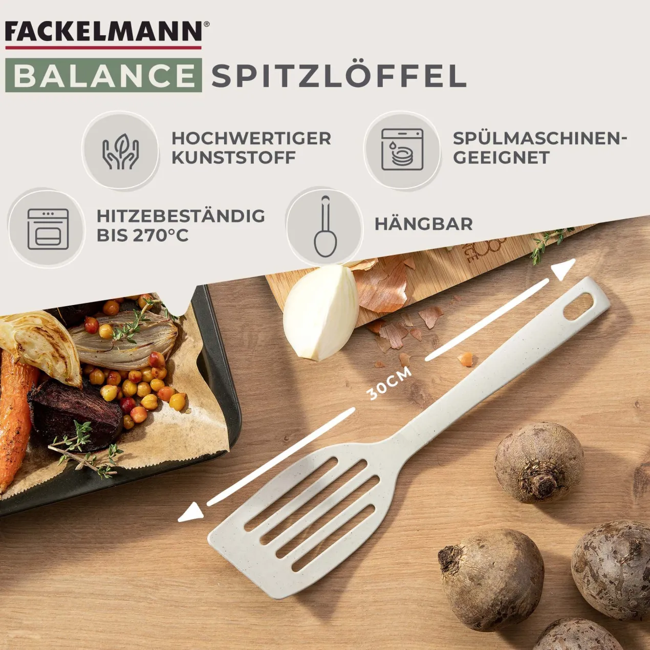 Pfannenwender mit Schlitzen Balance, grau