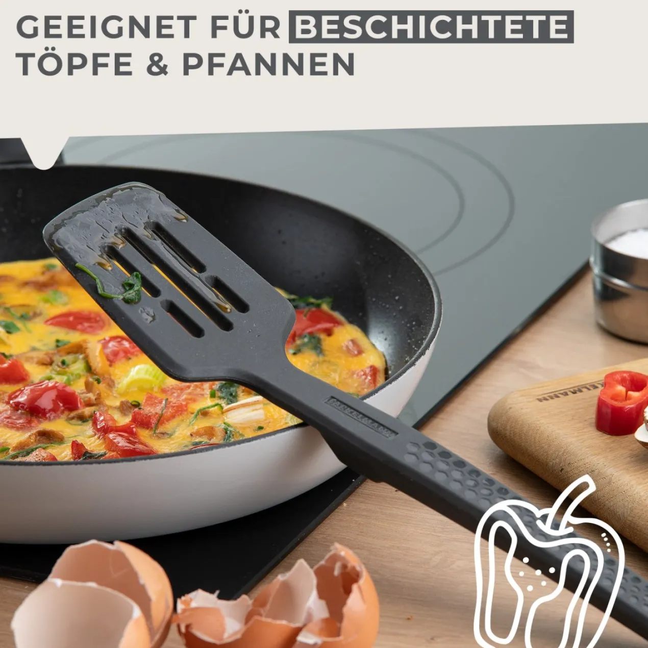 Pfannenwender mit Schlitzen Statement, Silikon