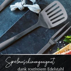 Pfannenwender mit Schlitzen Satin, schwarz, Edelstahl