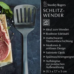 Pfannenwender mit Schlitzen Satin, schwarz, Edelstahl