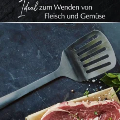 Pfannenwender mit Schlitzen Satin, schwarz, Edelstahl