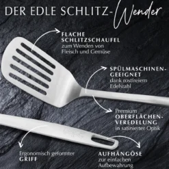 Pfannenwender mit Schlitzen Satin, 32cm, Edelstahl
