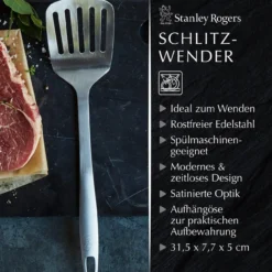 Pfannenwender mit Schlitzen Satin, 32cm, Edelstahl