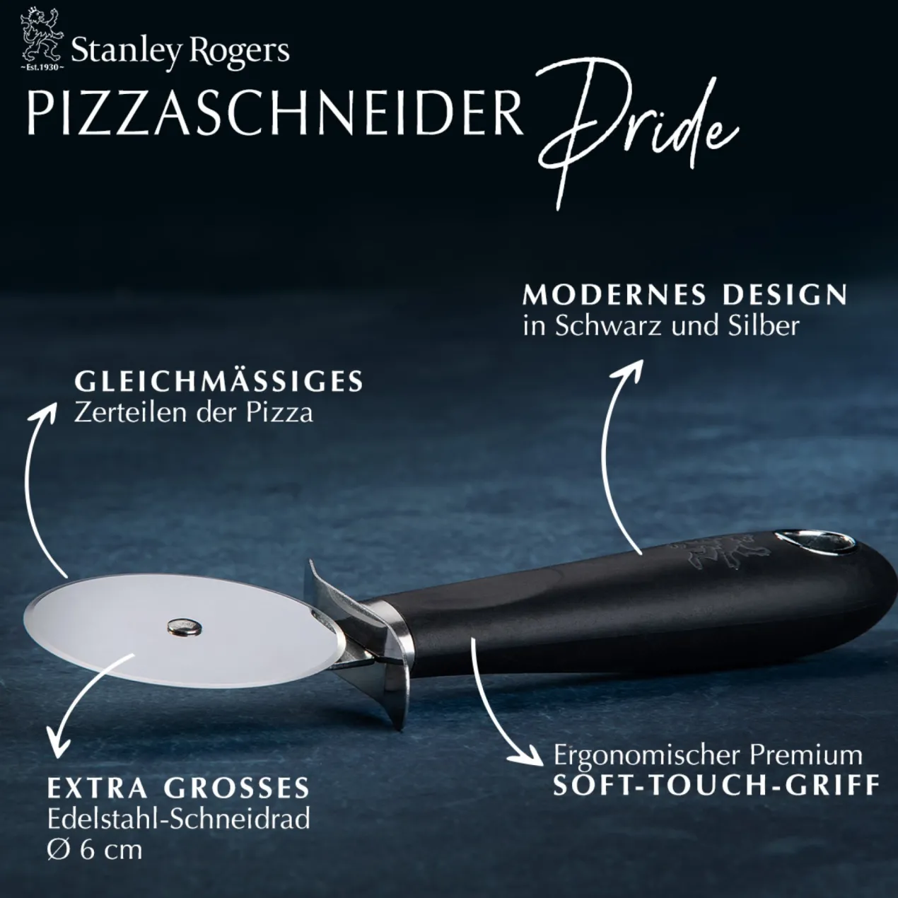 Pizzaschneider Pride, 18cm, Edelstahl