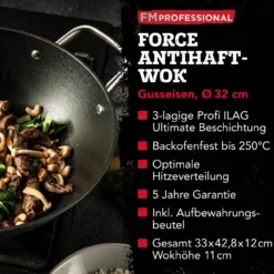 Profi Wok Force, antihaft, Ø32cm