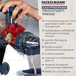 Saftpresse mit Behälter #easyprepare, manuell, 3-teilig