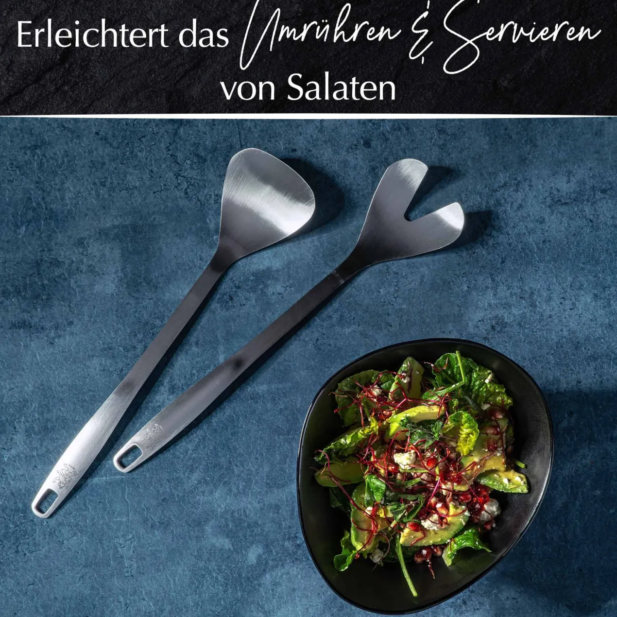 Salatbesteck Satin, 32cm, Edelstahl