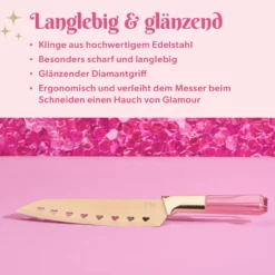 Santokumesser, gold, Herzchen