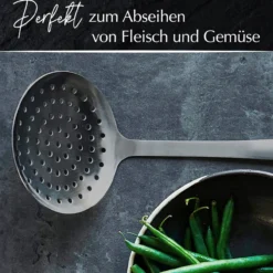 Schaumlöffel Satin, schwarz, Edelstahl
