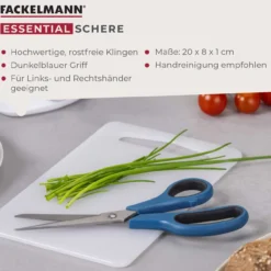 Schere Essential, 19cm, blau