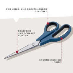 Schere Essential, 19cm, blau