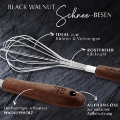 Schneebesen Black Walnut, 31cm, Walnussholz