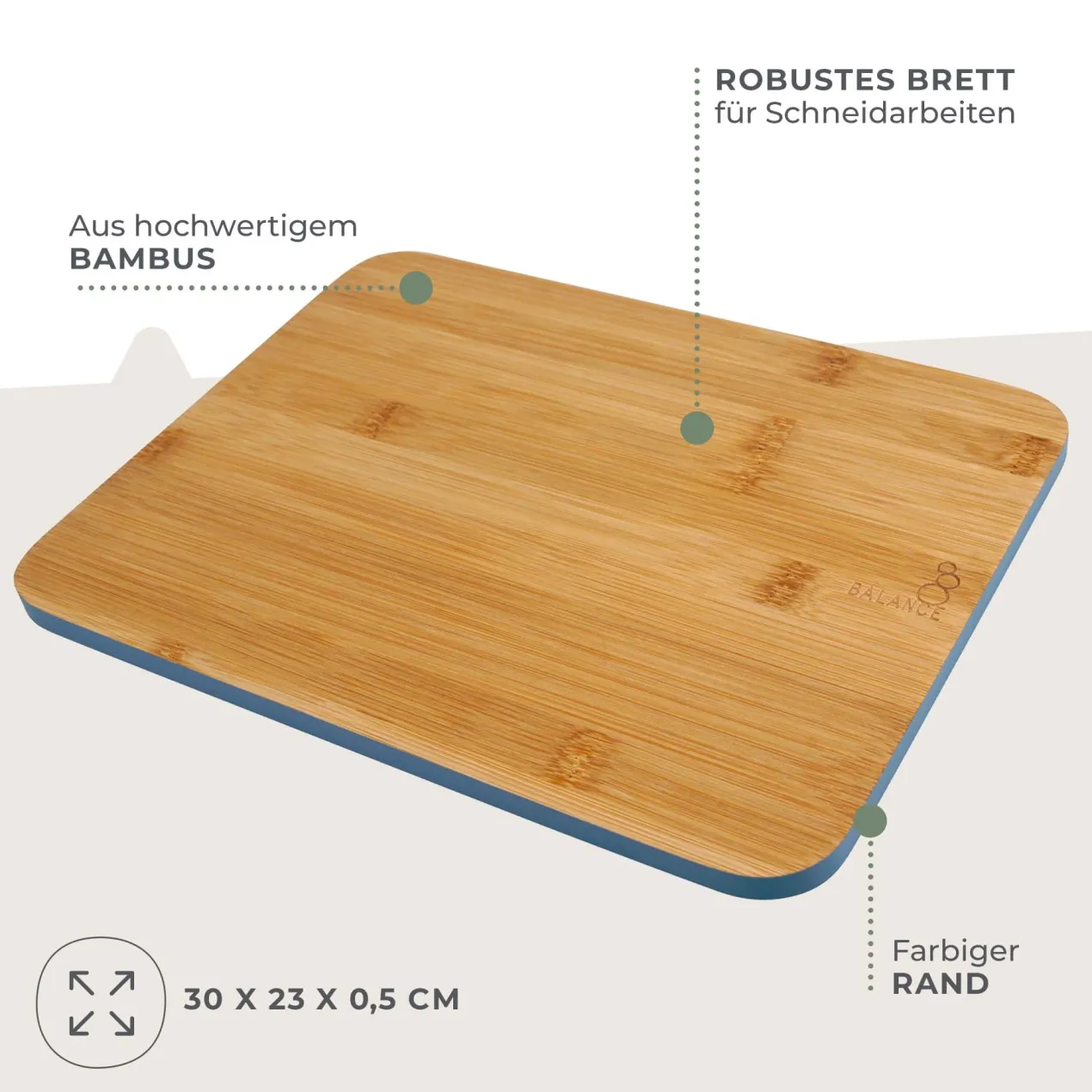 Schneidebrett Balance, 30x23cm, Bambus