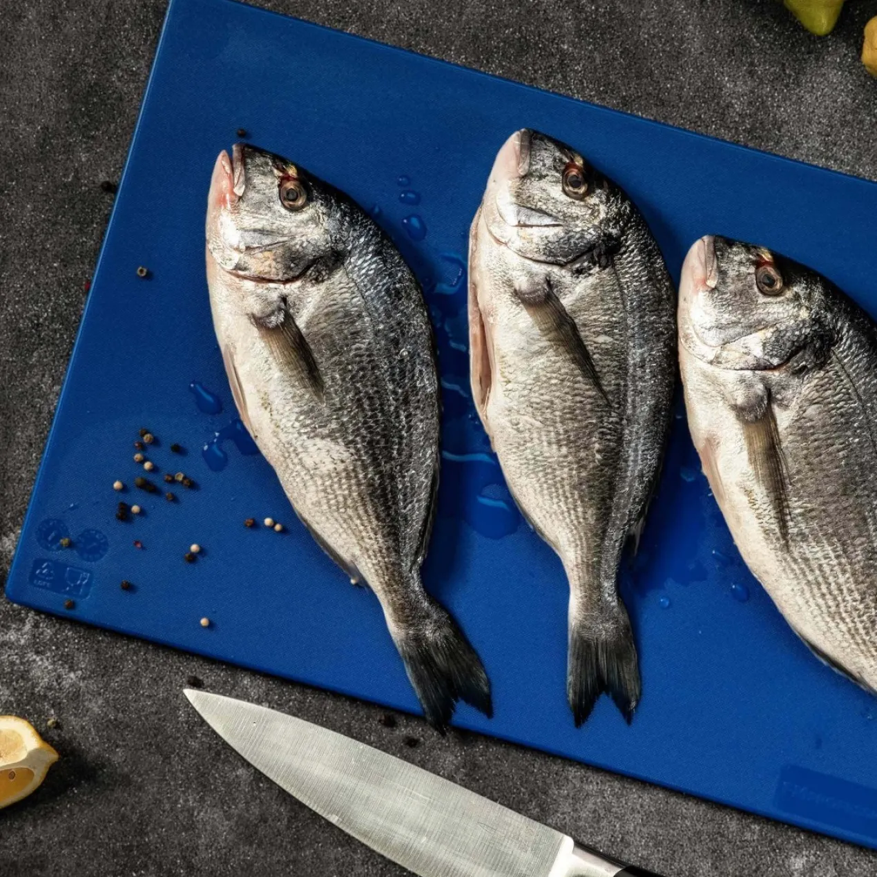 Schneidebrett HACCP für Fisch, 45x30cm, blau