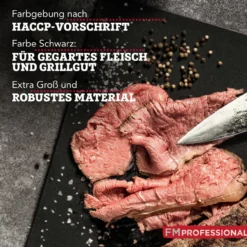 Schneidebrett HACCP für gekochtes Fleisch, 45x30cm, schwarz