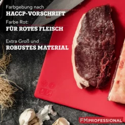 Schneidebrett HACCP für rohes Fleisch, 45x30cm, rot